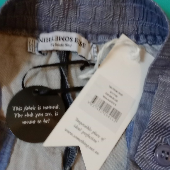 SOMETHING ELSE BY NATALIE WOOD, TAB FRONT BLUE PANTS, SIZE 4 - Picture 4 of 13